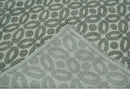 Modern Geometrical Ivory, Teal and Brown Hand Knotted 8x10 wool Area Rug