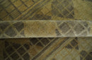 Modern Geometrical Olive, Charcoal and Silver Hand knotted 4.8x6.5 Bamboo Silk Area Rug