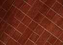 Modern Geometrical Rust and Gold 6x9 Hand loom Wool and Art Silk Area Rug
