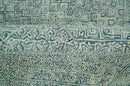 Modern Geometrical Teal and Ivory Hand Tufted Custom Made wool area rug