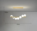 Modern glass ball gold chandelier dining room pendant light