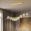 Modern glass ball gold chandelier dining room pendant light