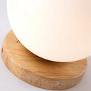 Modern glass ball led ceiling lamp bedroom wood mount