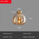 Modern glass ball led ceiling light brass & black bedroom lighting