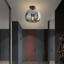 Modern glass ball led ceiling light brass & black bedroom lighting