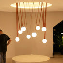 Modern glass ball led pendant light black & orange living room