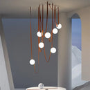 Modern glass ball led pendant light black & orange living room