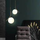 DecorBites™ Glass Ball Pendant Light Fixture Modern Hanging Lamp for Bedroom Dining Room