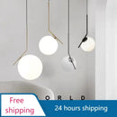 DecorBites™ Glass Ball Pendant Light Fixture Modern Hanging Lamp for Bedroom Dining Room