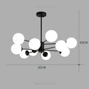 Modern glass ball pendant lights gold & black living room chandelier