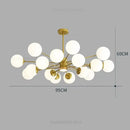 Modern glass ball pendant lights gold & black living room chandelier