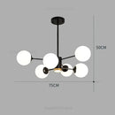 Modern glass ball pendant lights gold & black living room chandelier