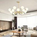Modern glass ball pendant lights gold & black living room chandelier