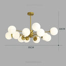 Modern glass ball pendant lights gold & black living room chandelier
