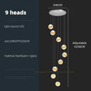 Modern glass ball spiral chandelier dining room led pendant light