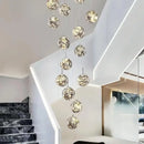 Modern glass ball spiral chandelier dining room led pendant light
