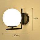 Modern glass ball wall lamp bedroom crystal sconce