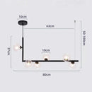 Modern glass black chandelier gold pendant light dining room