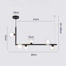 Modern glass black chandelier gold pendant light dining room