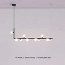 Modern glass black chandelier gold pendant light dining room