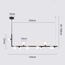 Modern glass black chandelier gold pendant light dining room