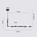 Modern glass black chandelier gold pendant light dining room