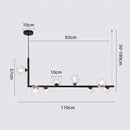 Modern glass black chandelier gold pendant light dining room