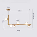 Modern glass black chandelier gold pendant light dining room