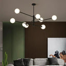Modern glass brass chandelier – living room geometric pendant light