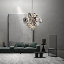 Modern glass bubble ceiling chandelier living room clear and frosted