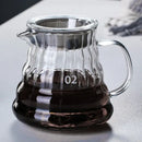 Modern glass coffee carafe kitchen pour over pot with metallic lid