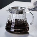 Modern glass coffee carafe kitchen pour over pot with metallic lid