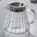 Modern glass coffee carafe kitchen pour over pot with metallic lid