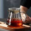 Modern glass coffee carafe kitchen pour over pot with metallic lid