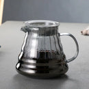 Modern glass coffee carafe kitchen pour over pot with metallic lid