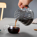 Modern glass coffee carafe kitchen pour over pot with metallic lid
