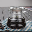 Modern glass coffee pot with stainless steel lid for kitchen dining