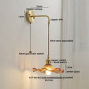 Modern glass copper led wall lights bedroom globe sconce