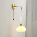 Modern glass copper led wall lights bedroom globe sconce