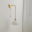 Modern glass copper led wall lights bedroom globe sconce