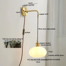 Modern glass copper led wall lights bedroom globe sconce