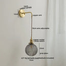 Modern glass copper led wall lights bedroom globe sconce