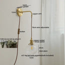 Modern glass copper led wall lights bedroom globe sconce