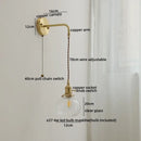 Modern glass copper led wall lights bedroom globe sconce