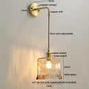 Modern glass copper led wall lights bedroom globe sconce