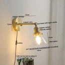 Modern glass copper led wall lights for bedroom reading