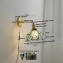 Modern glass copper led wall lights for bedroom reading