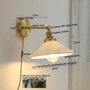 Modern glass copper led wall lights for bedroom reading