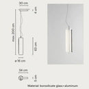 Modern glass cylinder chandelier dining room led pendant light