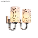 DecorBites™ Modern Glass Cylinder Wall Sconce 1/2-Lights - Chrome Finish Bedside Lamp